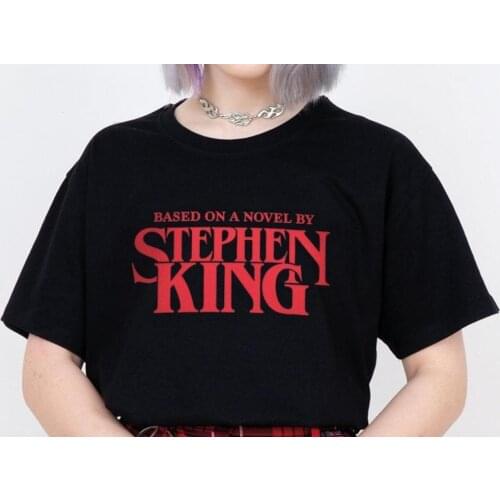 Aesthetic shirt Based On A Novel By Stephen King T-shirts summer tee women casual 100%cotton grunge aesthetic tee goth tops