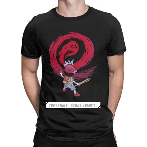Cosmic Destroyer Earthbound Tops T Shirt for Men Mother RPG Ness Lucas Giygas Video Game T Shirts Pure Cotton Camisas Hombre