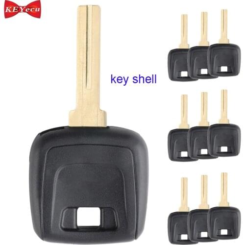 KEYECU 10pcs for Volvo C30 C70 S40 S60 S80 S70 S90 V50 V70 V90 XC70 XC90 Transponder Ignition Key Shell Case Fob NE66 Blade