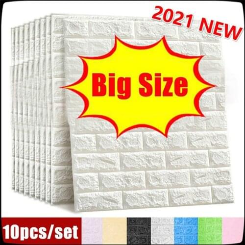 Pack of 10 3D Brick Wall Panels Peel and Stick Adhesive Wallpaper for Living Room Bedroom Background Decoration wall tile sticke
