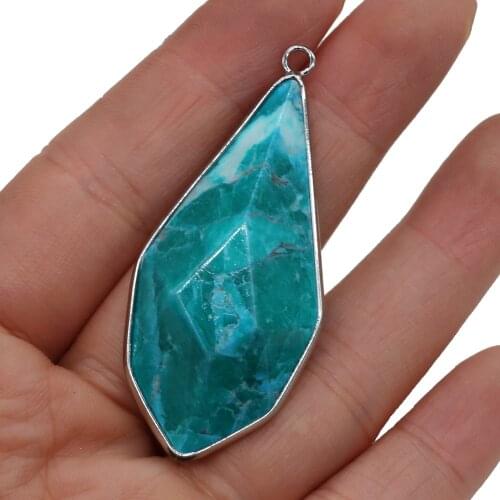 Natural Stone Pendant Section Drop Shaped Synthetic Apatite For Jewelry Making DIY Necklace Bracelet Anklet Accessory