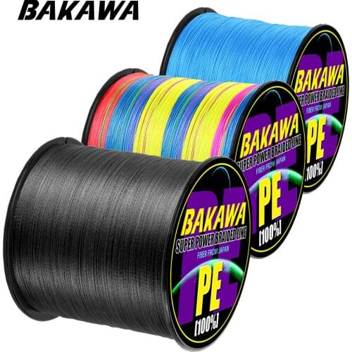 BAKAWA Brand 300M PE Braided Fishing Line 4 Strand 10-120LB Multifilament Fishing Line for Carp Fishing Wire for All Fishing