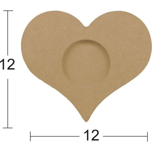 M03 Heart T-Light Candle Holder, Hobby Wood Painting Mdf Candle Holder