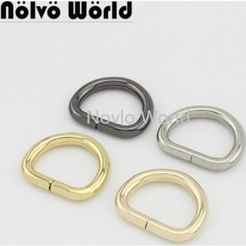 Nolvo World 5-20-100pcs 26*18.8mm 1" metal D ring open buckles women handbag iron wire D buckle diy hardware accessories