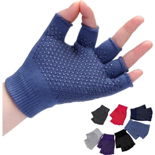 Fashion Knitted Cotton Yoga Gloves Women Outdoor Sports Half Finger Fitness Riding Slip Fingerless B53