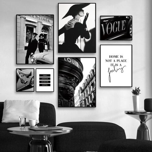 VOGUE Poster Black and White City Landscape Canvas Painting beauty Wall Art Nordic Bedroom Decorative Pictures Home Decoration
