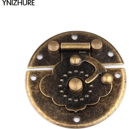 10Pcs 52mm Chinese Iron round retro wooden box accessories Hardware Set Antique Wooden Box Latch Hasp Pull Handle