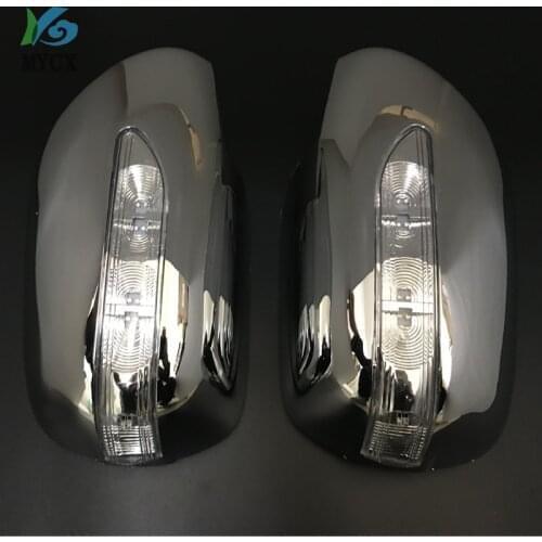 For toyota Land Cruiser Prado FJ120 FJ 120 Chrome Rearview Side LED Mirrors Cover Trim 2003 2004 2005 2006 2007 2008 2009