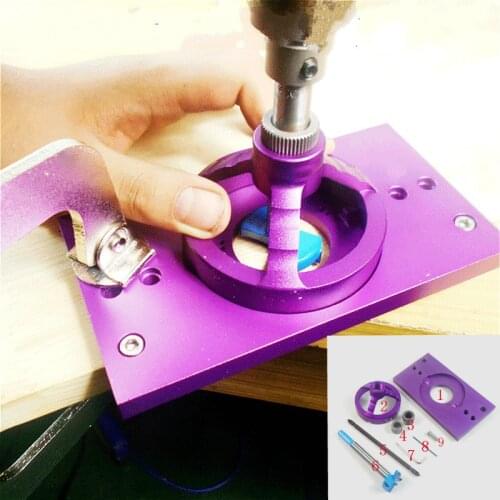 NEW Aluminium Alloy 35mm Cup Style Hinge Boring Jig Drill Guide Set Door Hole Template Bit Tool Woodworking Tool
