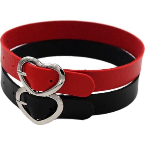 New Fashion Fine quality Harajuku Belt Collar Choker Necklace PU Leather Choker Punk Goth