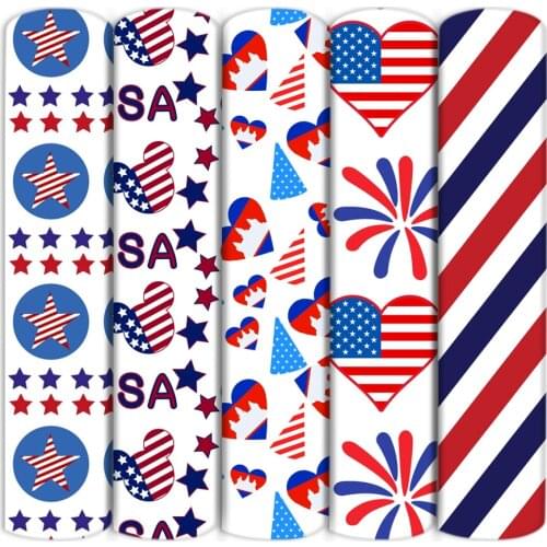 Heart Firework Patriotic Polyester Cotton/Stretch Fabric Patchwork Sewing Kid Home Textile Cloth Quilting Dress Curtains,c16699