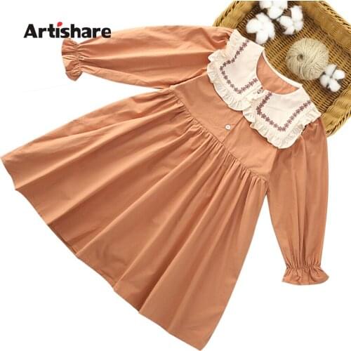 Girl Dresses Floral Embroidery Dress Girls Casual Style Dress For Kids Spring Autumn Costumes For Girls