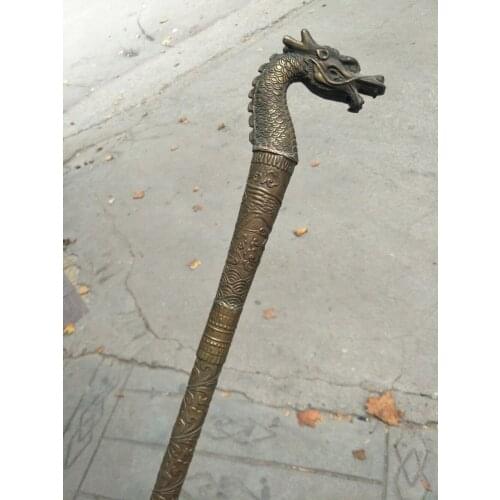 Rare Old Chinese old copper cane \walking stick,Dragon,exquisite designs,Hand-carved,Ancient,,free shipping