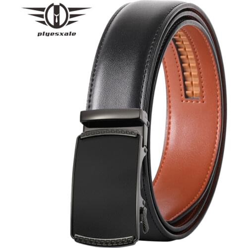 Ratchet Belt for Men Genuine Leather Luxury Brown Black Waist Strap Formal Business Mens Automatic Buckle Belts Cinturon B557