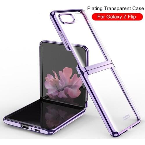 Luxury Plating Transparent Case For Samsung Galaxy Z Flip 3 5G Fashion Electroplate Frame Hard Clear Phone Case Cover For Z Flip