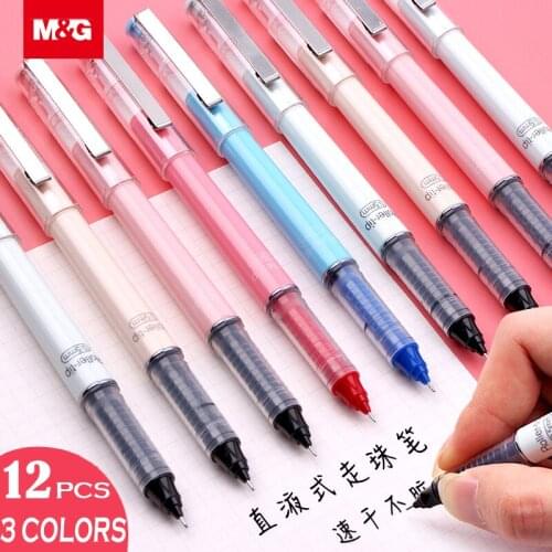 M&G 0.5mm Needle Simple Style Straight Liquid Gel Pen Black Blue Red Color Writing High-grade Office Writing Stationery