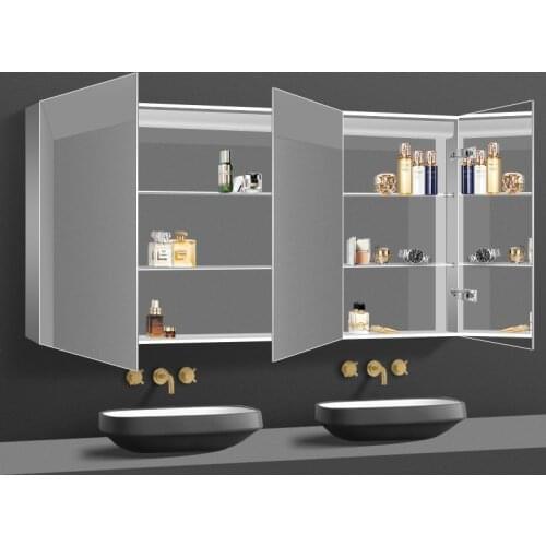 Bathroom Mirror Cabinet Bathroom Locker Wall-Mounted Mirror Box Bathroom Mirror Customized Washstand Storage All-in-One Cabinet