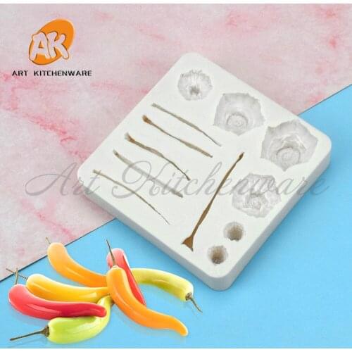Mini Chili Pepper Silicone Molds Cupcake Topper Fondant Cake Decorating Tools Sugarcraft Candy Clay Chocolate Gumpaste Moulds