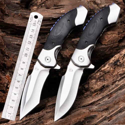 VOLTRON V21 Tactical Folding Knife 9cr18mov blade G10+STEEL handle Bushcraft Camping Hunting Survival Knife Utility EDC Tools