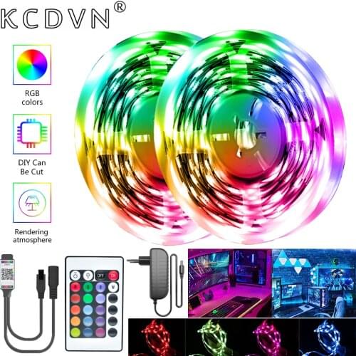 Bluetooth LED Strip Lights 5-20M RGB 5050 SMD Flexible Ribbon Waterproof RGB LED Luces Tape Diode DC 12V TV Computer Decoration