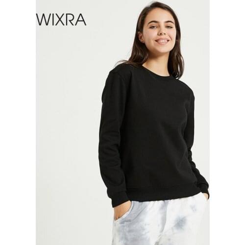 Wixra Sweatshirt Womens Solid Color Hoodie Basic Fashion Winter Autumn Ladies Pullover Fleece Streetwear Ladies Plus Size