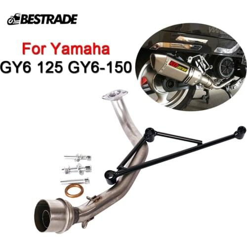 Header Pipe For Yamaha GY6 125 GY6-150 All Years Motorcycle Exhaust Pipe Front Header Middle Connect Link Tube Stainless Steel