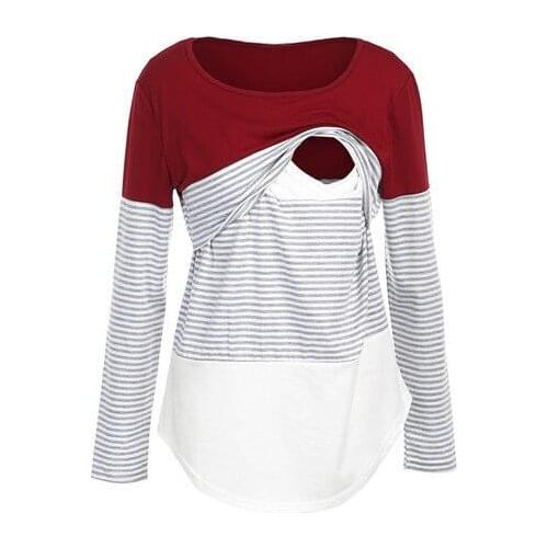 Umstandsmode mother Hoodie Long Sleeves Casual Tops Breastfeeding Clothes Blouse Maternity Clothings Pregnancy