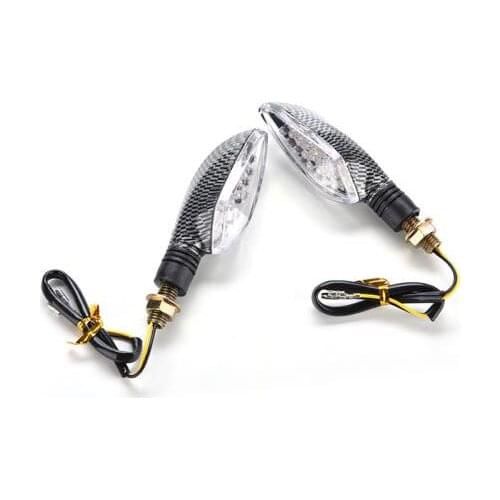 2PCS 15LED UNIVERSAL BLACK MOTORCYCLE BIKE TURN SIGNAL INDICATOR AMBER LIGHT LAMP
