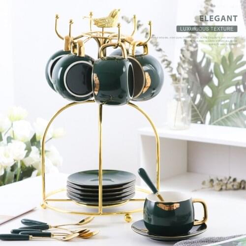 High-grade coffee cup set Fashion Lip Print Coffee Cups bone china porcelain tea cup sets cups and saucers mug set Home drink