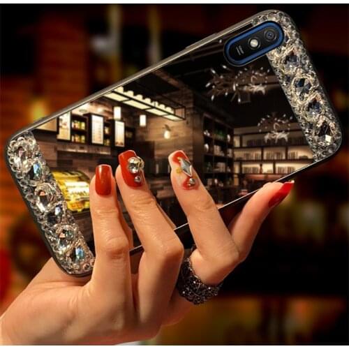 Luxury Diamond Mirror Case for Xiaomi Redmi 9AT 9C 5A 4X 4A 7 8A 6a Note 9s 8T 7 8 9 Pro 5 Plus Soft Case Cover Back Case