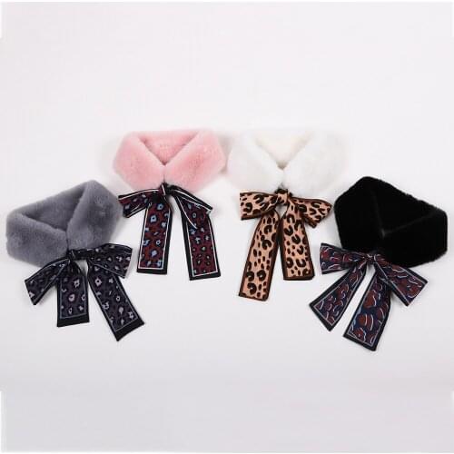 Women real rabbit fur collar scarf winter warm soft ladies neckerchief muffler