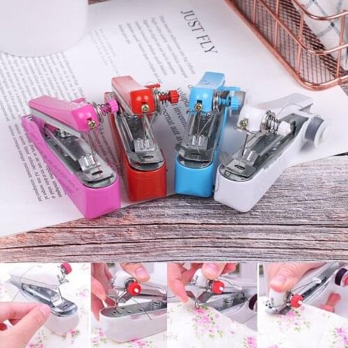 1pc Portable Mini Manual Sewing Machine Simple Operation Sewing Tools Sewing Cloth Fabric Handy Needlework Tool