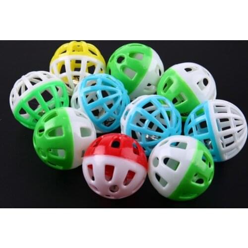 10/18 Pcs Colourful Pet Cat Kitten Play Balls with Jingle Lightweight Bell Pounce Chase Rattle Toy for Cat Stress Ball