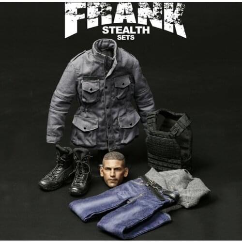 In Stock 1/6 Scale Male Fgure Accessory OS01 Frank Head & Clothes Suit Set Model for 12'' Action Figure Body