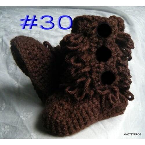 Free shipping,Cute Handmade Crochet baby Boots baby Shoes Newborn Photo Prop - brown