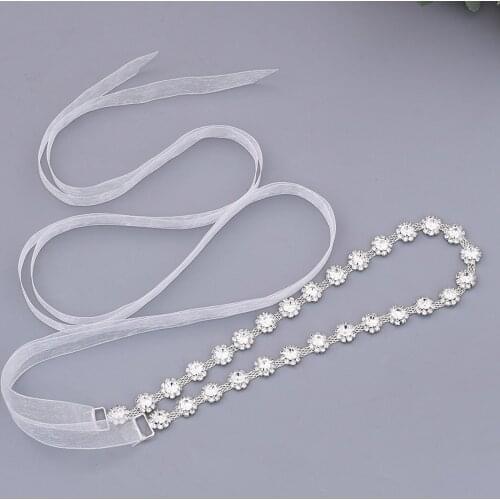 ZMS378 Handmad Silver Rhinestone Belt Bridal Belt Wedding Belt Wedding Accessories Bridal Accessories Belt for Evening Dress