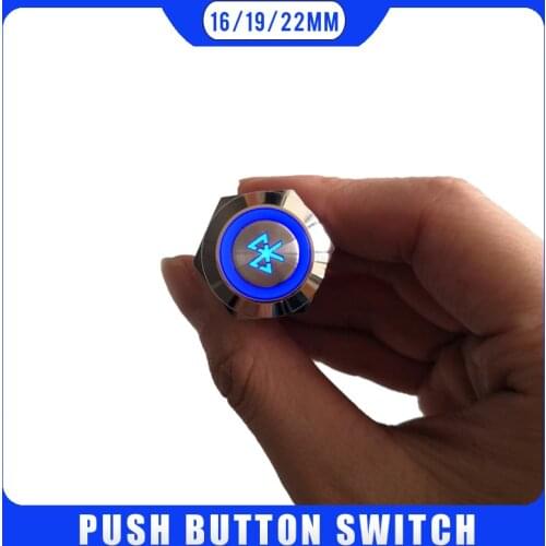 Bluetooth button Car motorcycle Waterproof Metal Push Button Switch LED