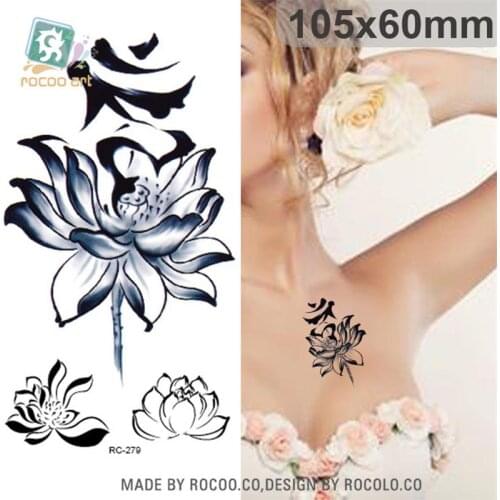 Body Art waterproof temporary tattoos for men and women 3d sexy simple lotus design small arm tattoo sticker wholesale RC2279