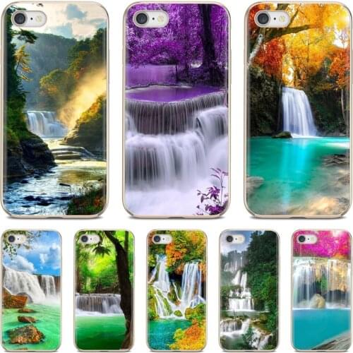 For Samsung Galaxy A12 A31 A41 A51 A71 A20e A21s M30 A10 A30 A40 A50 A60 A70 Transparent TPU Cover Waterfall Wallpaper