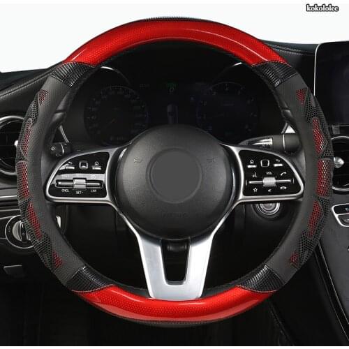 KOKOLOLEE Microfiber Leather Car Steering Wheel Cover For Suzuki Vitara Swift Jimny SX4 S Cross Dzire Celerio Ertiga APV