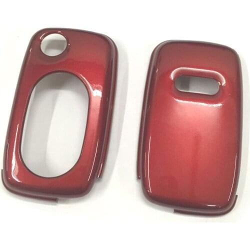 Remote Flip Key Fob Shell Protection Key Case Cover Gloss Metallic Red Color For Audi OVAL Keypad Remote Key