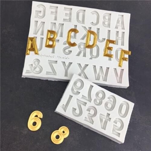 DIY Number 26 English Capital Letter Shape Silicone Mold Handmade Fondant Cake Mold Fondant Decoration Tools