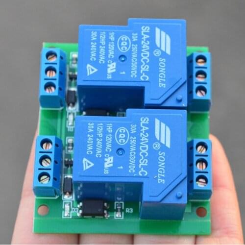 30A 2-way Relay Module 5V12V24V Two-way Optocoupler Isolation Relay Module 4-30V Trigger