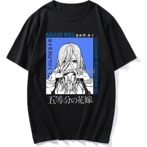 Hot Sale Casual Anime The Quintessential Quintuplets Print O-neck Tee TShirts Manga Fashion Tops High Quality Short Sleeves