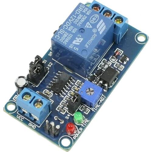 Glyduino 12V Power Supply Adjustable Delay Timer Trigger Relay Normally Open Type Time Delay Circuit Module for Arduino