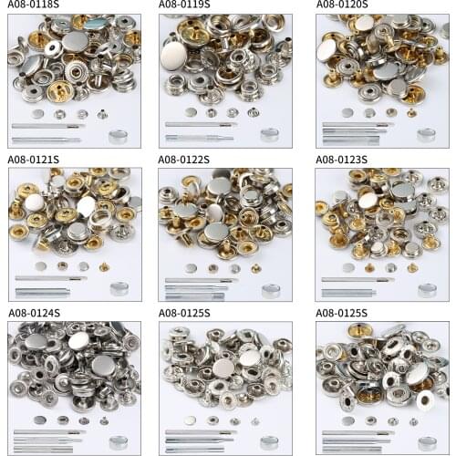 Metal Button Installation Tool,10pcs/Set Snap Fasteners Buttons Kit ,Rivets Press Studs Hand Punch Kit for Clothes Leather Craft