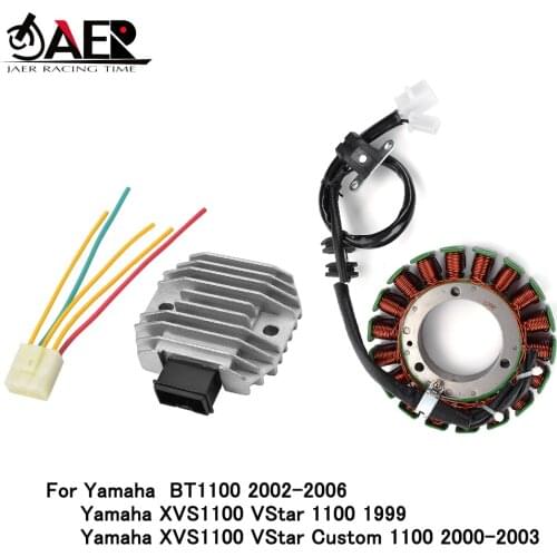 Stator Coil and Regulator Rectifier for Yamaha BT1100 2002-2006 XVS1100 VStar Custom 1100 2000-2003 XVS1100 VStar 1100 1999
