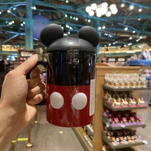 New style Shanghai Disney Mickey large-capacity ceramic mug with lid childrens adult boiling water decoration gift AG2611