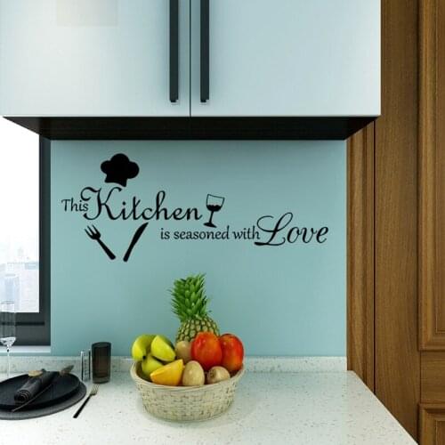 Creative Kitchen Pattern Wall Sticker Kitchen Dining Living Room Mural Background Decor Wallpaper Art Stickers Home Decoration