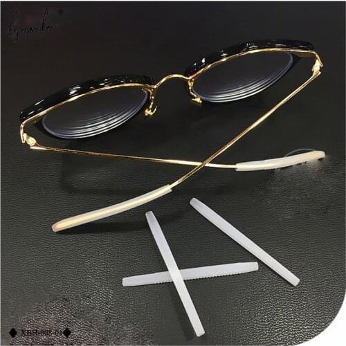 Lymouko 1 Pairs Metal Glasses Leg Anti Slip Slim Hole Eyeglass Holder Clamp Sleeve Soft Silicone Prevent Allergies Ear Hooks